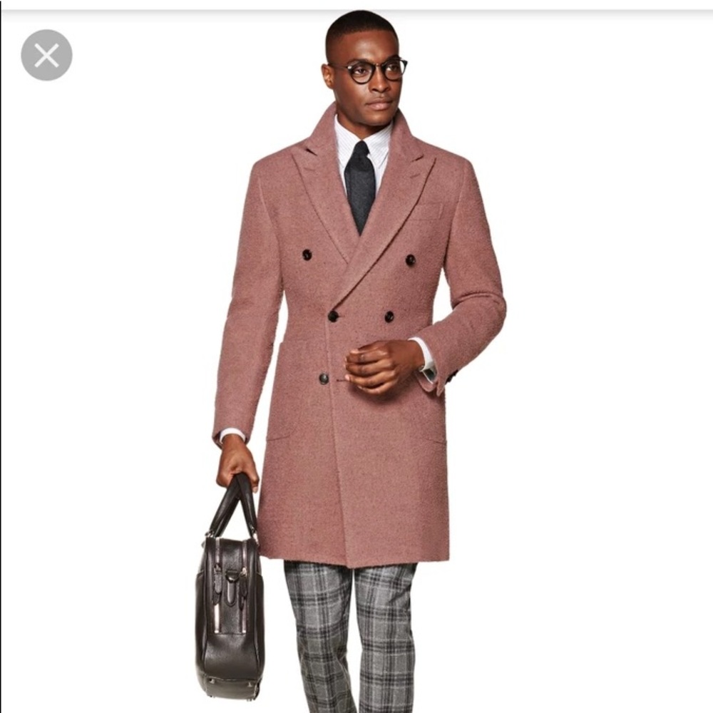 NWT Suitsupply Lavello Patch Pink DB Overcoat